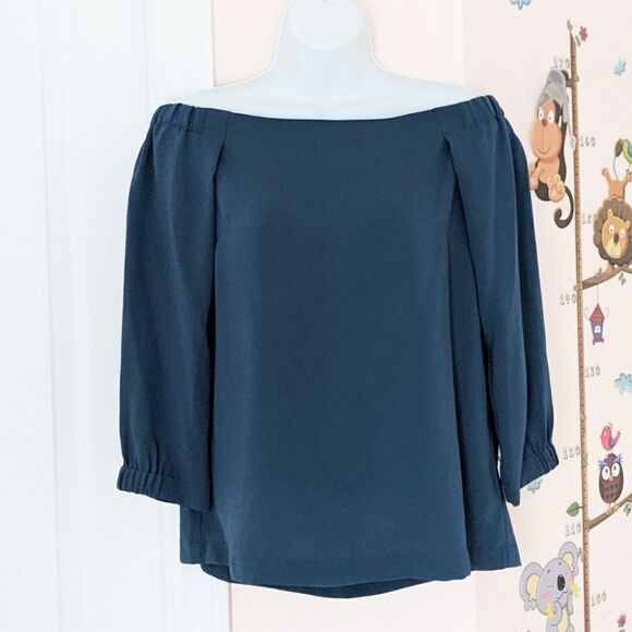 ARITZIA Babaton Rodrigo Off The Shoulder teal Blouse dark aqua green sMALL K1 - Picture 4 of 13